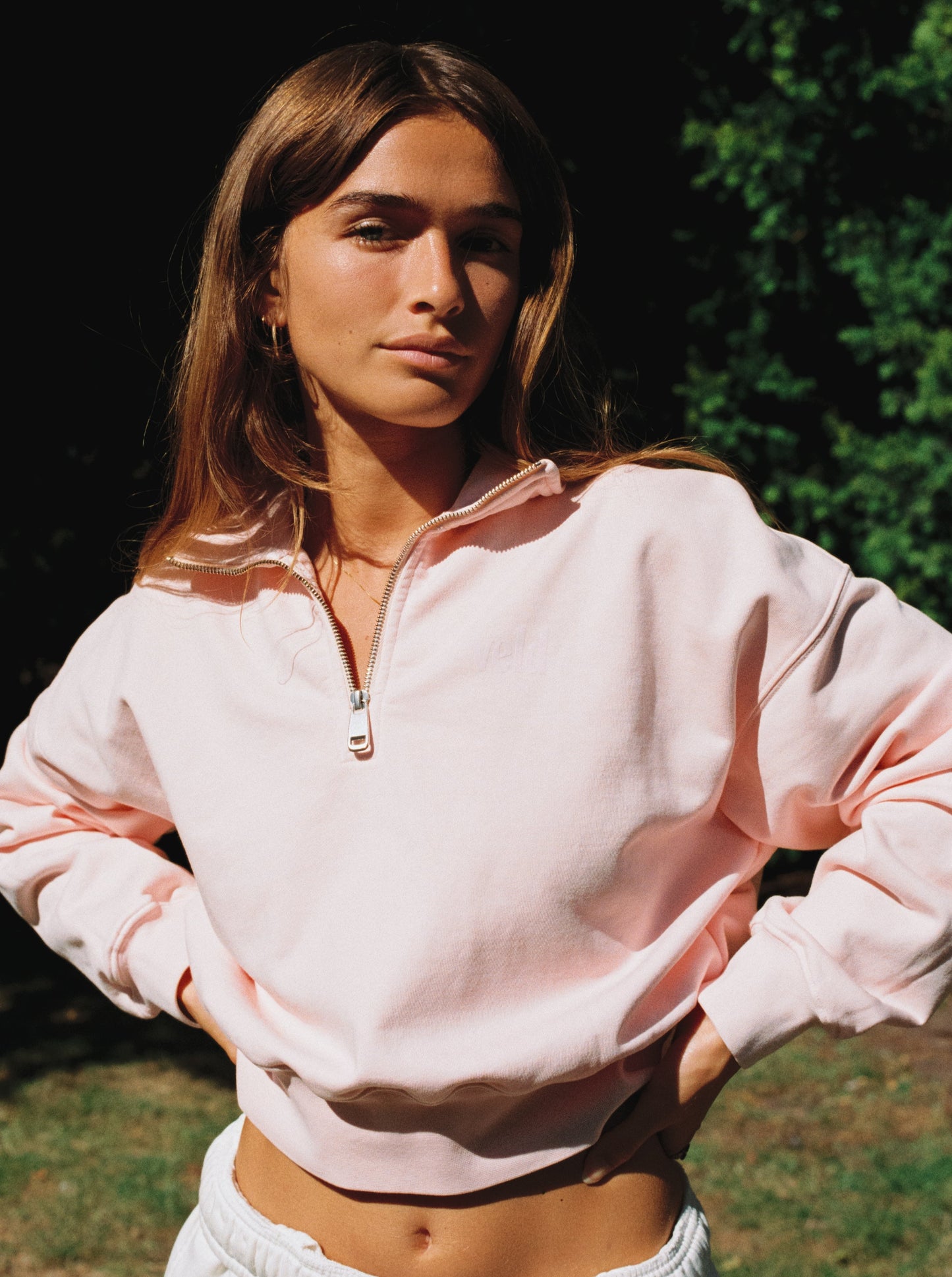 Runyon Cropped Quarter-Zip Sweatshirt